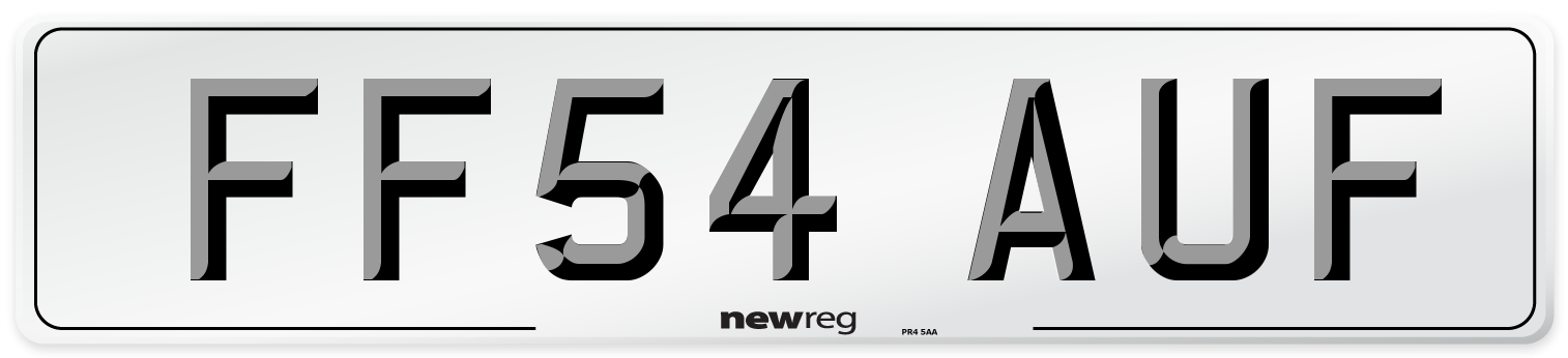 FF54 AUF Number Plate from New Reg